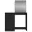 Kaptafel met spiegel 90x50x132,5 cm bewerkt hout zwart
