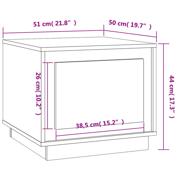 Salontafel 51x50x44 cm bewerkt hout zwart