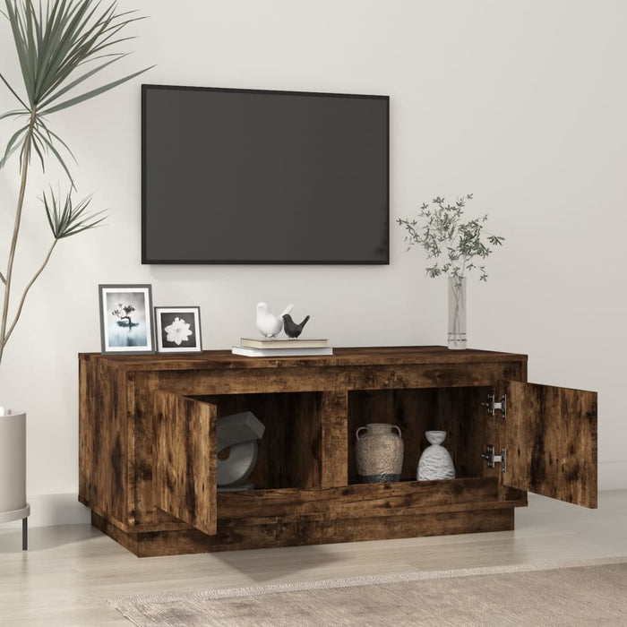 Salontafel 102x50x44 cm bewerkt hout gerookt eikenkleurig