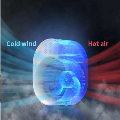 Accu Tafelventilator -- Air Cooler met Spray vernevelingsfunctie - Wit