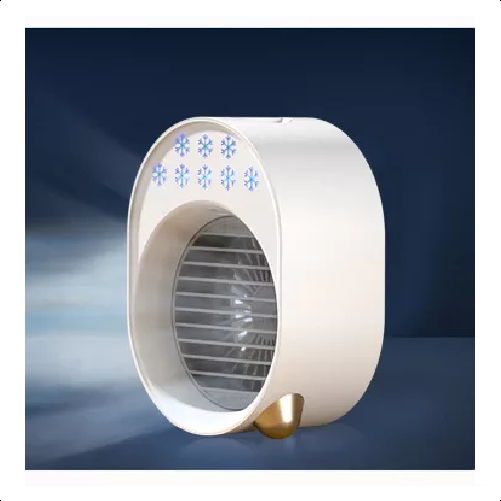 Accu Tafelventilator -- Air Cooler met Spray vernevelingsfunctie - Wit