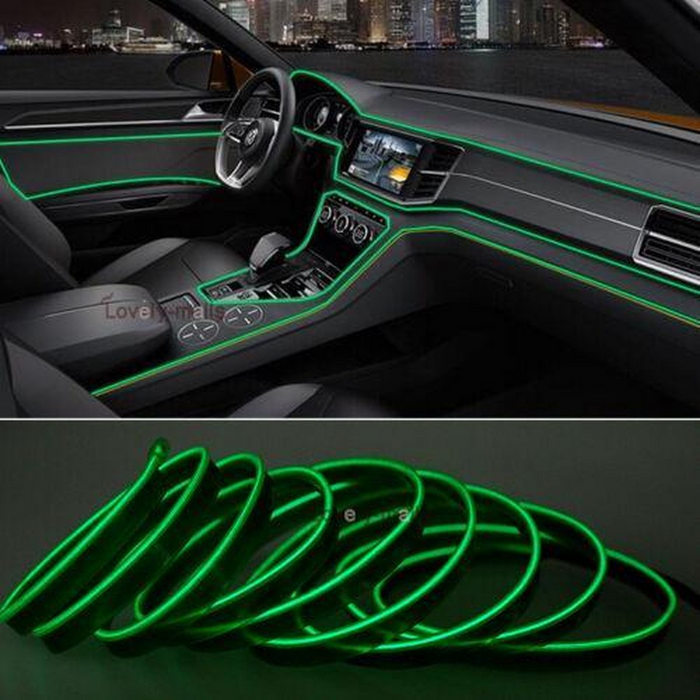 LED strip -- EL Wire -- 5 Meter -- Auto interieur verlichting -- Groen