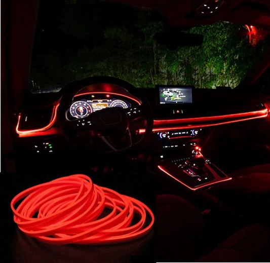 LED strip -- EL Wire -- 5 Meter -- Auto interieur verlichting -- Rood