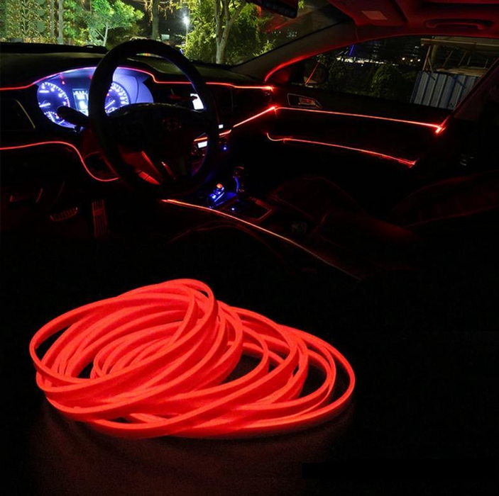 LED strip -- EL Wire -- 5 Meter -- Auto interieur verlichting -- Rood