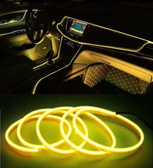 LED strip -- EL Wire -- 5 Meter -- Auto interieur verlichting -- Geel