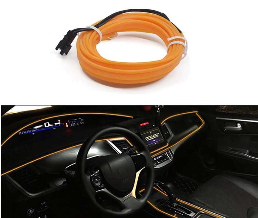 LED strip -- EL Wire -- 5 Meter -- Auto interieur verlichting -- Oranje