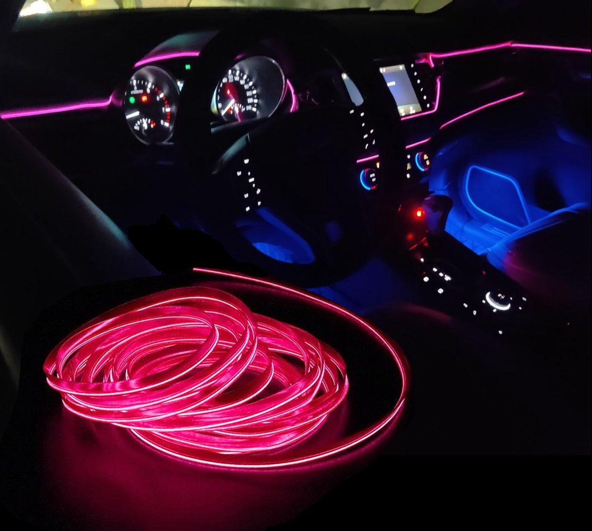 LED strip -- EL Wire -- 5 Meter -- Auto interieur verlichting -- Roze