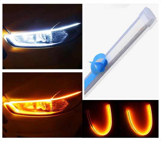 DRL LED Strip - Auto dagrijverlichting met richtingaanwijzer -- Wit -- 45cm -- Koplamp Led Strip