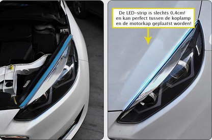 DRL LED Strip - Auto dagrijverlichting met richtingaanwijzer -- Wit -- 30cm -- Koplamp Led Strip