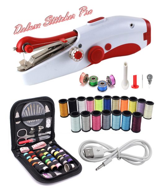 Deluxe Stitcher Pro - PREMIUM Handnaaimachine met USB Kabel en 80 Delige Starterskit