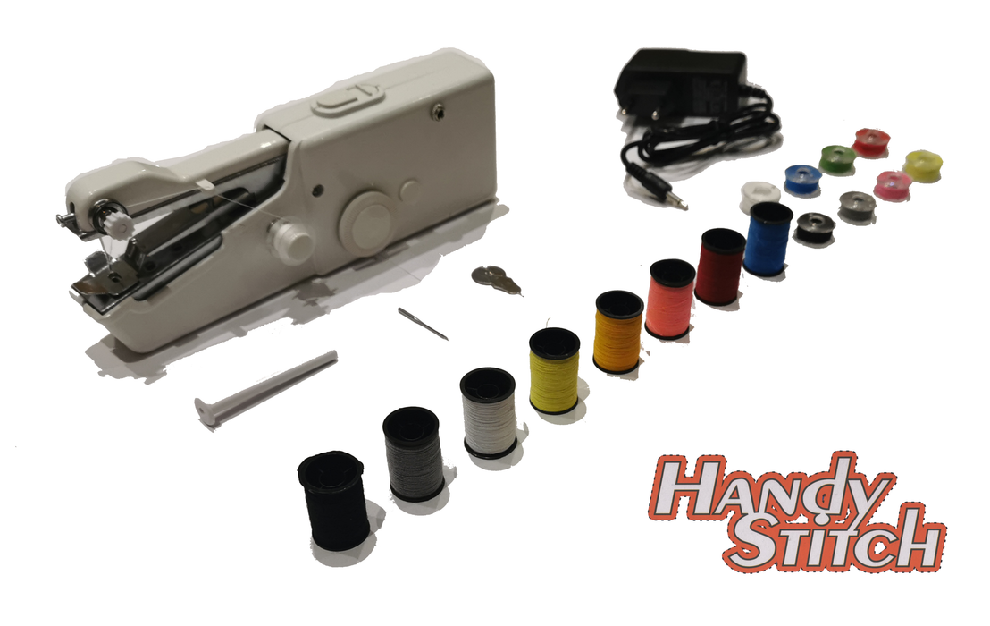 Handy Stitch - PREMIUM Handnaaimachine met Adapter + 16 Spoelen garen en accessoires