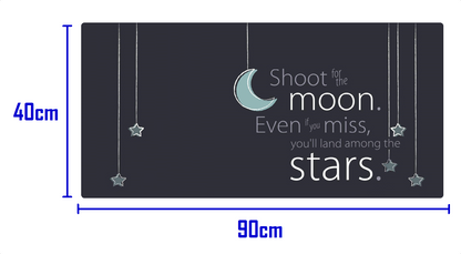 Muismat -- Motivational - Moon & Stars -- 90x40Cm -- Full collor Gaming Mousepad