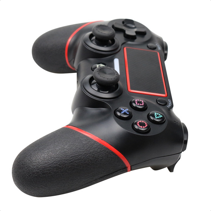 Draadloze Controller -- Zwart/Rood -- Voor PlayStation & Pc/Laptop