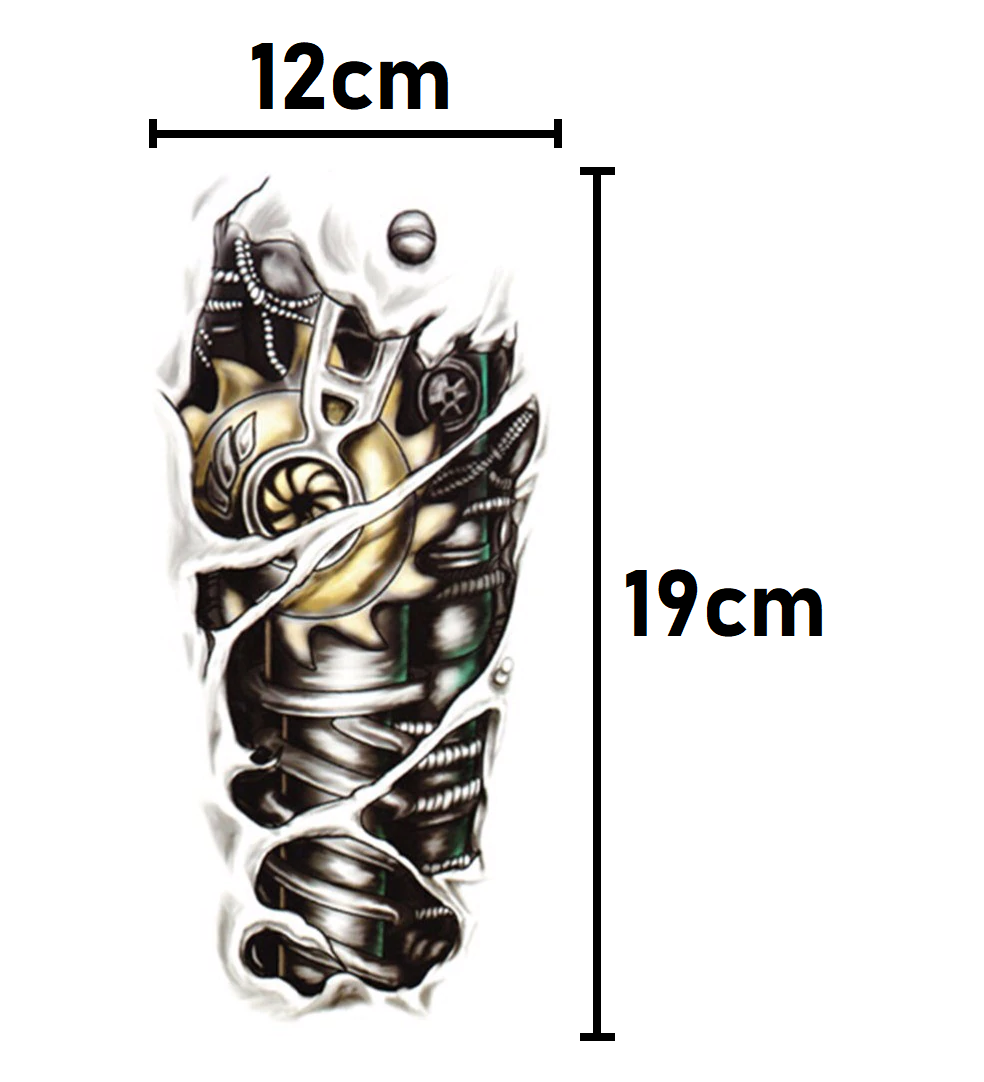 Tijdelijke tatoeage - Mechanische Arm - Robot Arm - 190x120mm