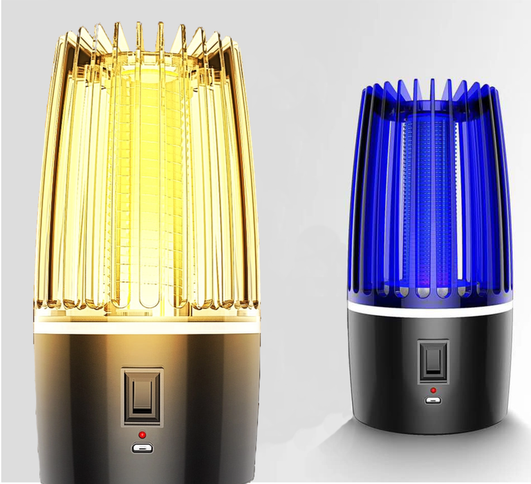 Vliegenlamp met 4000mAh batterij -- UV + Warm Wit Licht -- Insectenlamp -- Muggenlamp -- Vliegenvanger