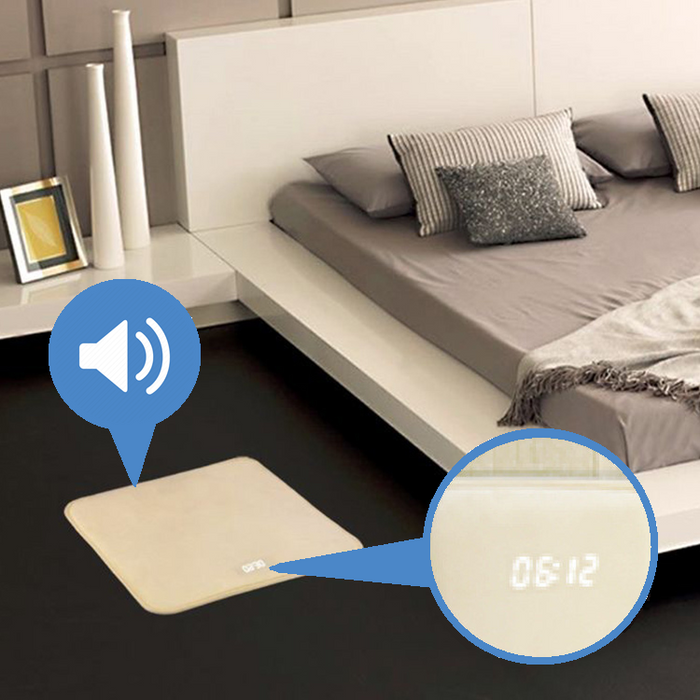 Wekker mat - Alarm clock mat - 40x40cm - USB Alarmklok mat draadloos